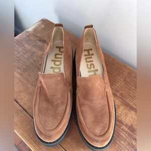 Hush Puppies Women’s Comfortable Brown Slip-On Loafers